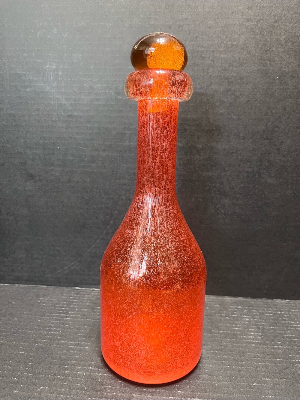 **Vintage* Murano Decanter with  stopper handmade with air bubbles MCM art glass